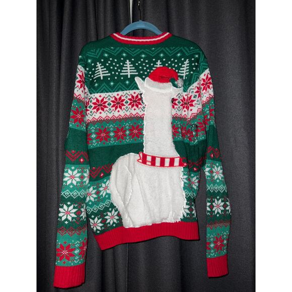 Ugly Christmas Sweater Xmas Size Medium Llama - Picture 3 of 3